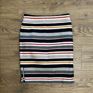 LOFT Multicolor Striped Pencil Skirt
